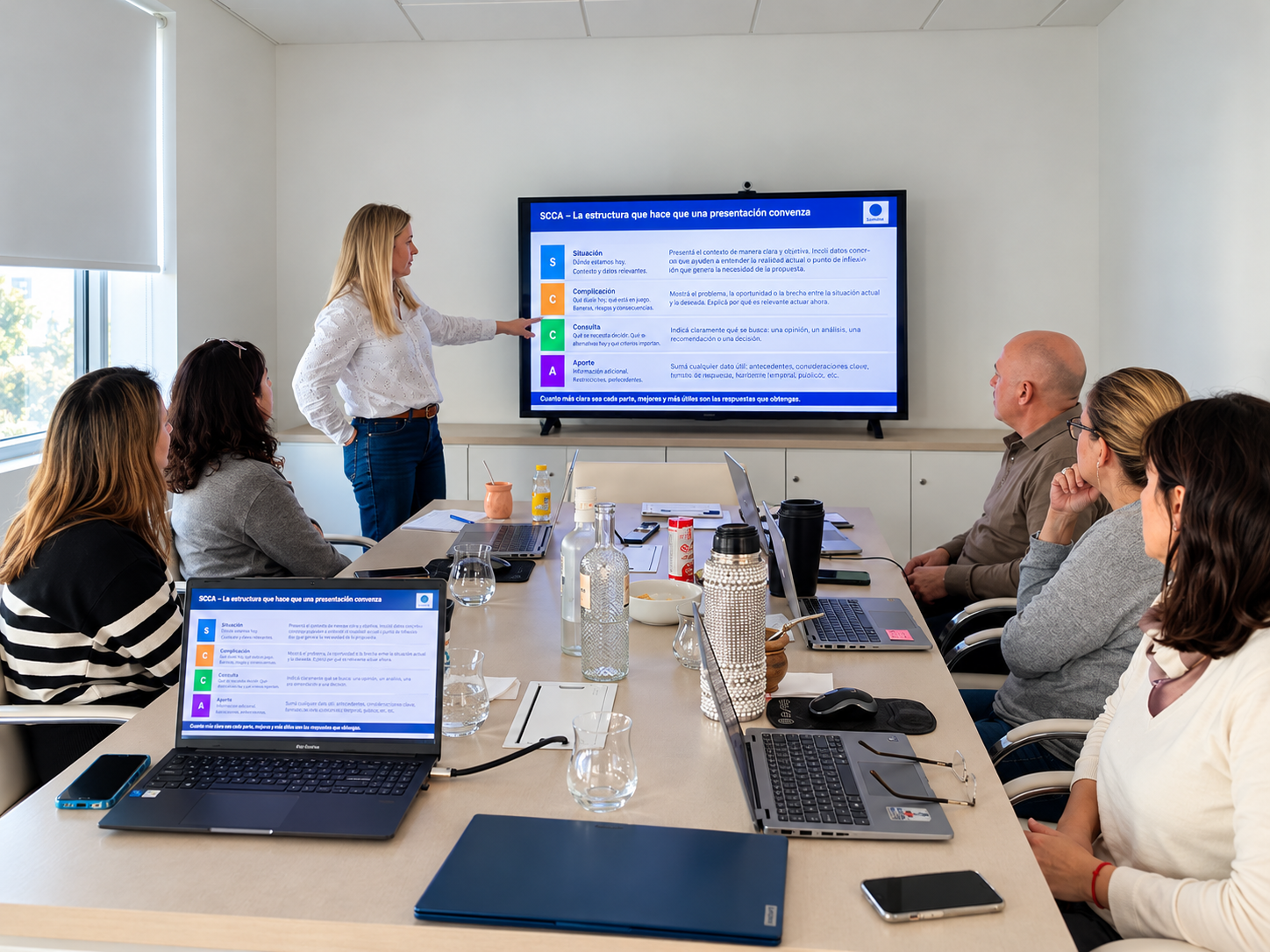 Capacitación en IA — equipo real en sesión de trabajo